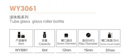  Kosmetikverpackungsrohr Glasrolle auf Flasche mit rostfreier Rolle für Parfüm