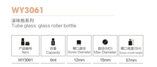  Kosmetikverpackungsrohr Glasrolle auf Flasche mit rostfreier Rolle für Parfüm