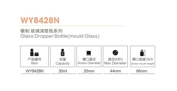 Transparente Comestic Tropfflasche aus Glas zum Befüllen