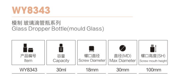 Quadratische kosmetische Tropfflasche aus Glas zum Verpacken